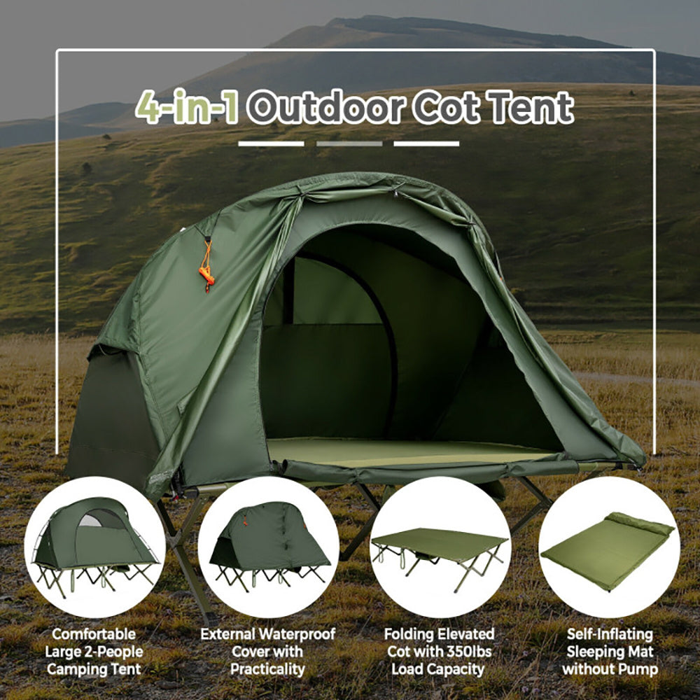 2-Person Outdoor Camping Tent with External Rain Cover – Waterproof & Windproof