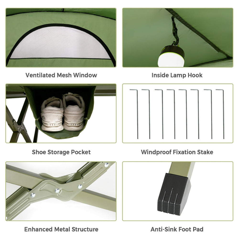 2-Person Outdoor Camping Tent with External Rain Cover – Waterproof & Windproof