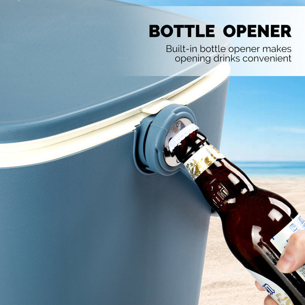Outdoor Cooler Table – 4-Gallon Portable Ice Chest with Handle, Bottle Opener & Lift-Top Lid
