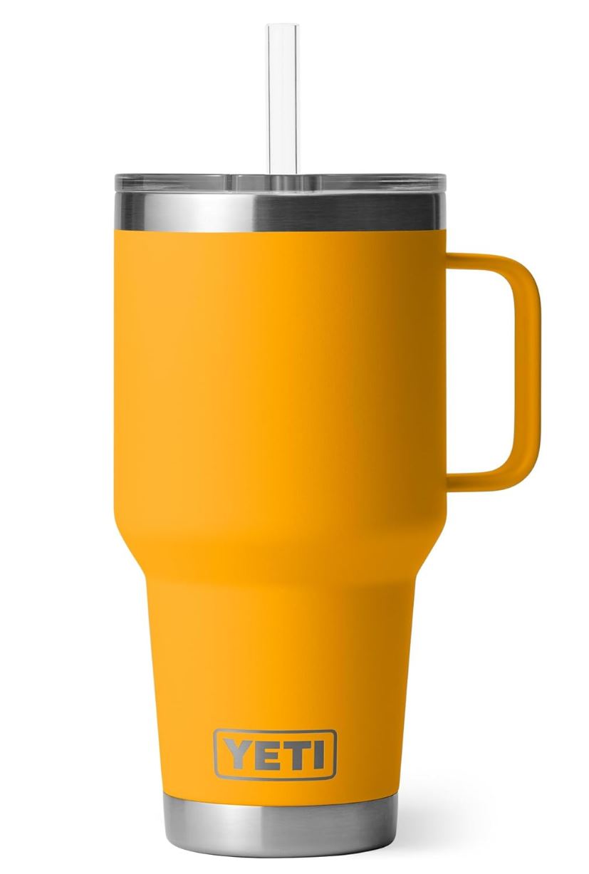 YETI Rambler Tumbler – Vacuum-Insulated Travel Mug with Handle & Straw