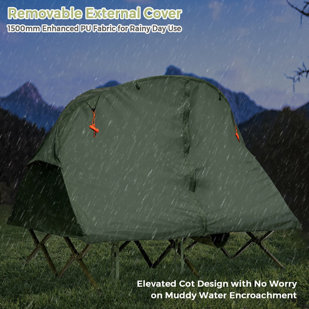 2-Person Outdoor Camping Tent with External Rain Cover – Waterproof & Windproof