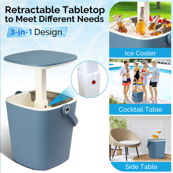 Outdoor Cooler Table – 4-Gallon Portable Ice Chest with Handle, Bottle Opener & Lift-Top Lid