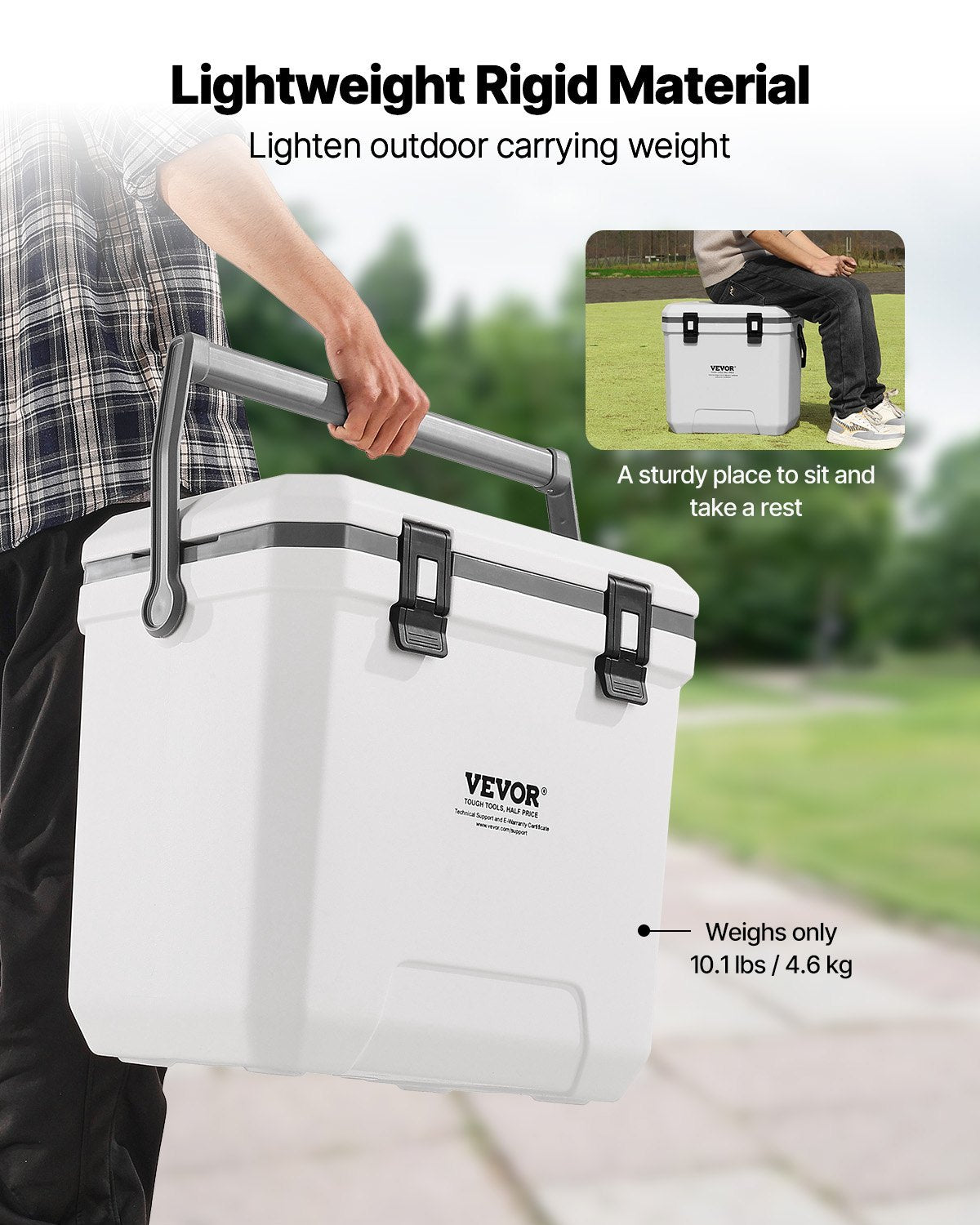 Portable Cooler 38 QT Insulated Hard Cooler 54 Can Capacity With Cup Holder