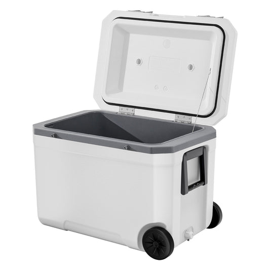 Portable Cooler 45 QT Insulated Wheeled Cooler 64 Can Capacity With Cup Holder
